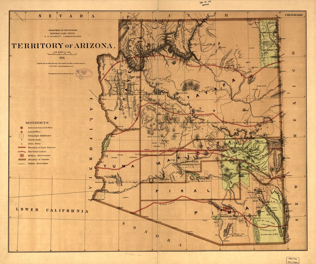 Území Arizony. od United States. General Land Office