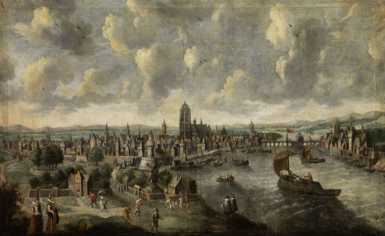 Pohled na město Frankfurt nad Mohanem od Unknown