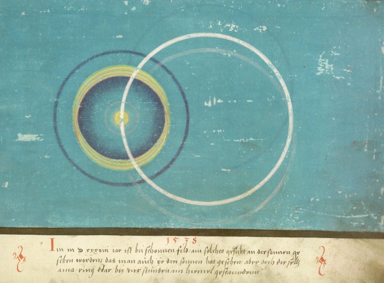 Augsburger Wunderzeichenbuch - Folio 136: Nebensonnen bei Schönfeld 1538 od Unknown