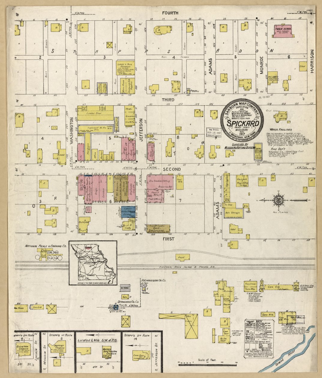 Sanborn Fire Insurance Map from Spickard, Grundy County, Missouri od Unknown