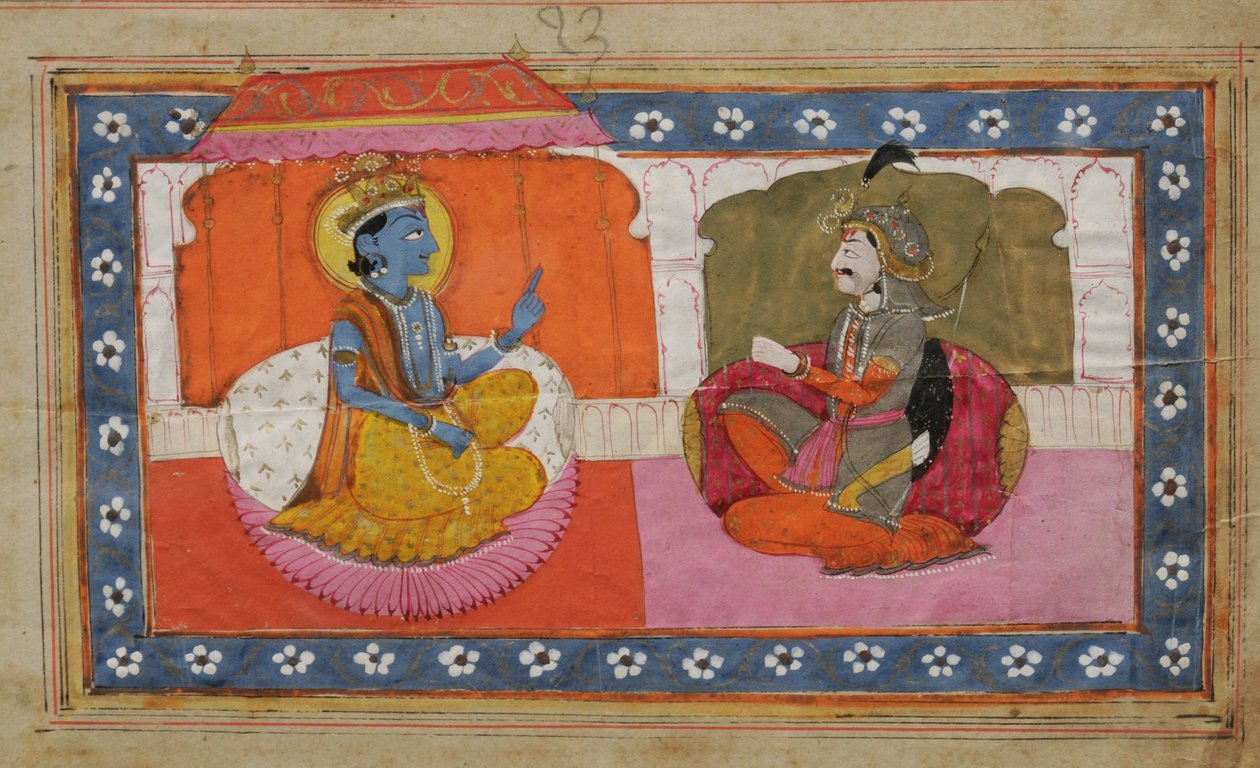 Sri Krishna kázal Gita Upadesh Arjunovi od Unknown