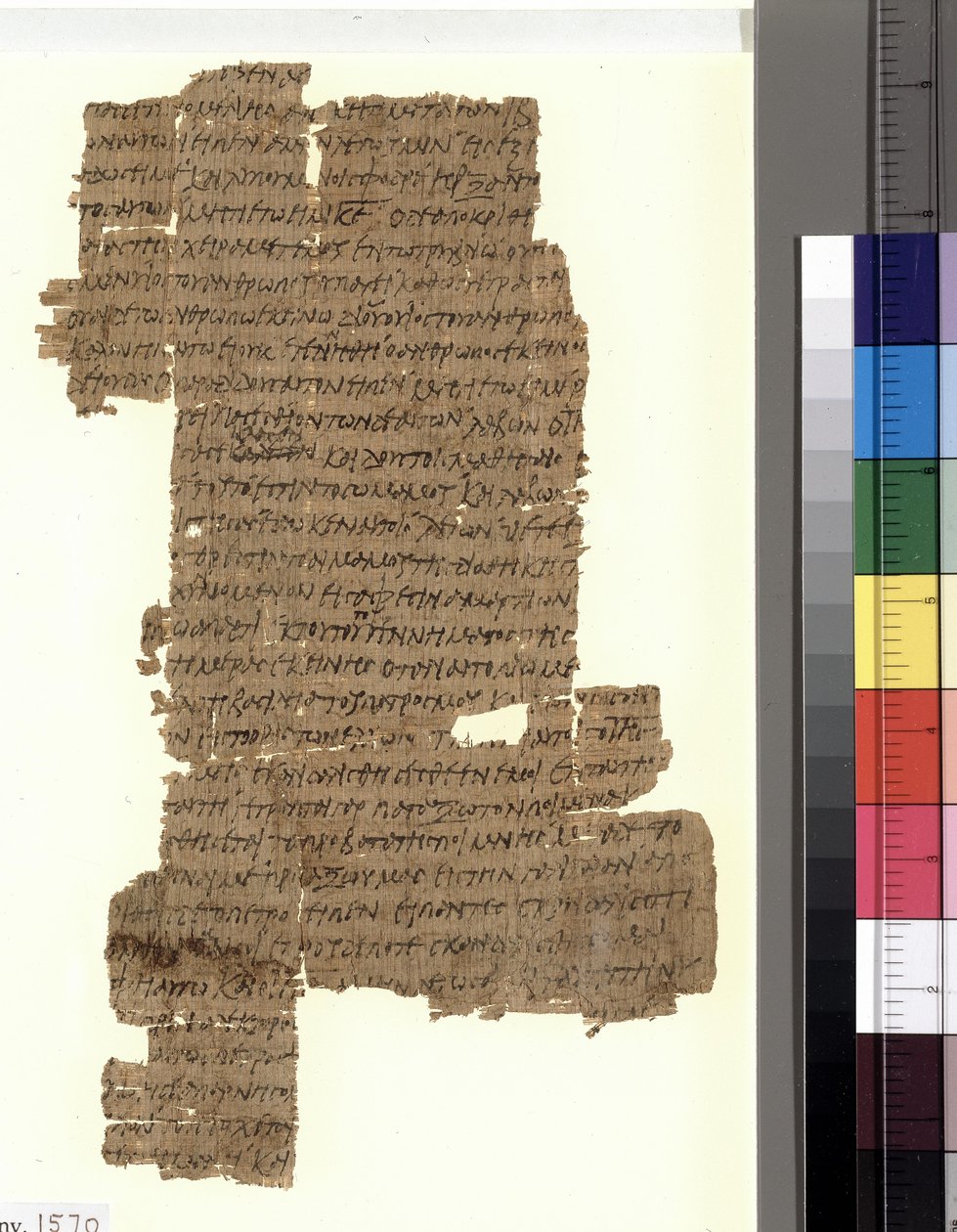 Přední strana Papyrusu 37, novozákonní rukopis Matoušova evangelia. S největší pravděpodobností pochází z Egypta od Unknown