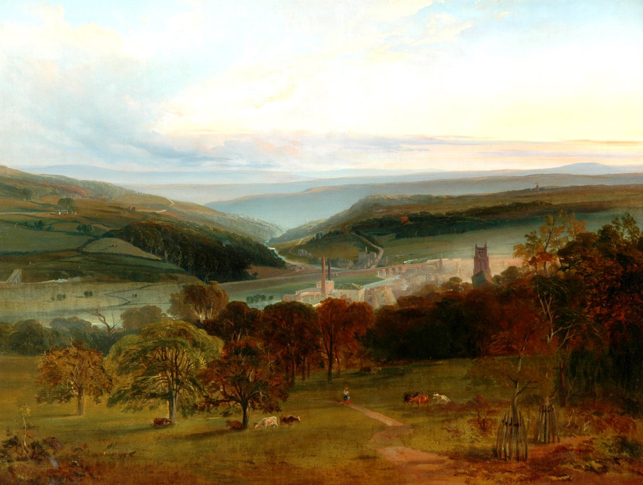 Sowerby Bridge z Pye Nest, 1840 od Unknown