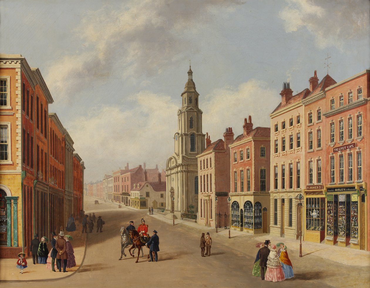 Kostel svatého Mikuláše a Foregate Street, Worcester, kolem roku 1850 od Unbekannt Unbekannt