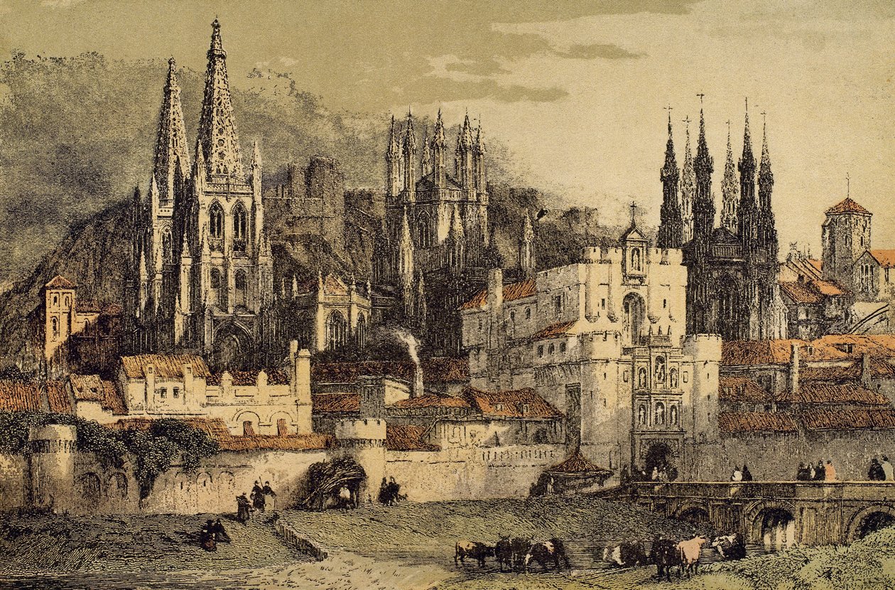 Pohled na město Burgos (Kastilie, Španělsko), s jeho hradbami od Unbekannt Unbekannt
