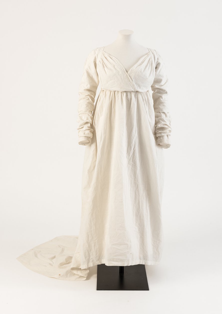 Bílé bavlněné šaty, 1800 (bavlna) od Unbekannt Unbekannt