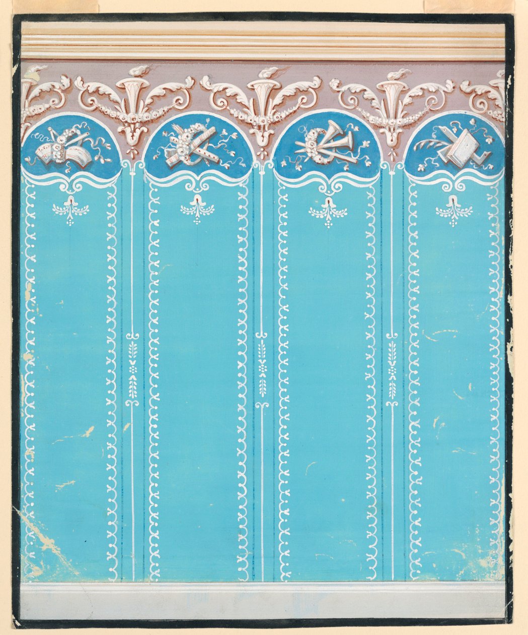 Kresba, design tapet, 1825-35 od Unknown
