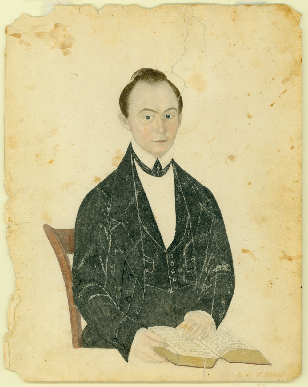 Akvarel portrét Dr. Benjamina F. Sharpa od Unknown
