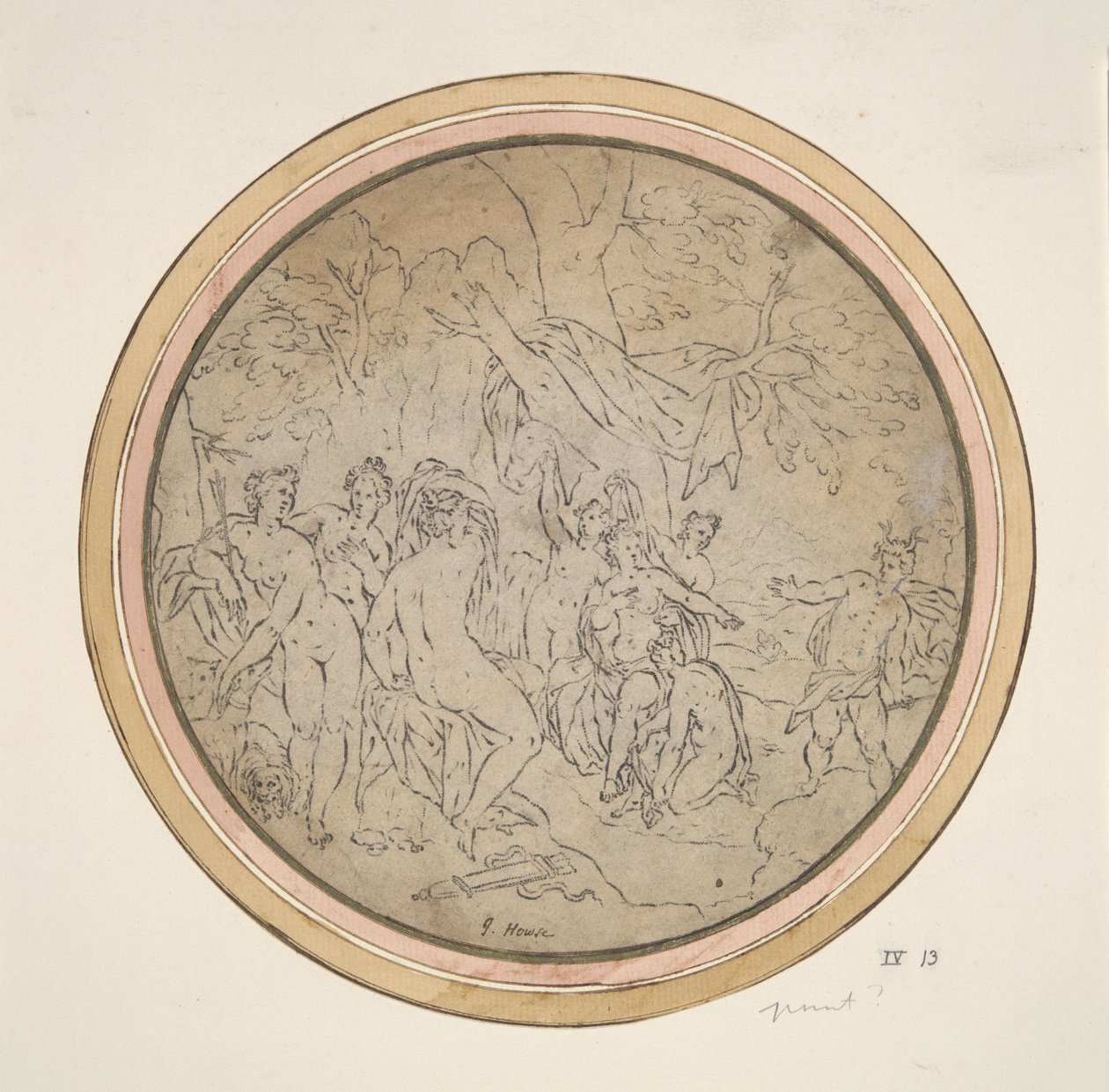 Diana a její nymfy překvapeni Actaeonem od Unknown