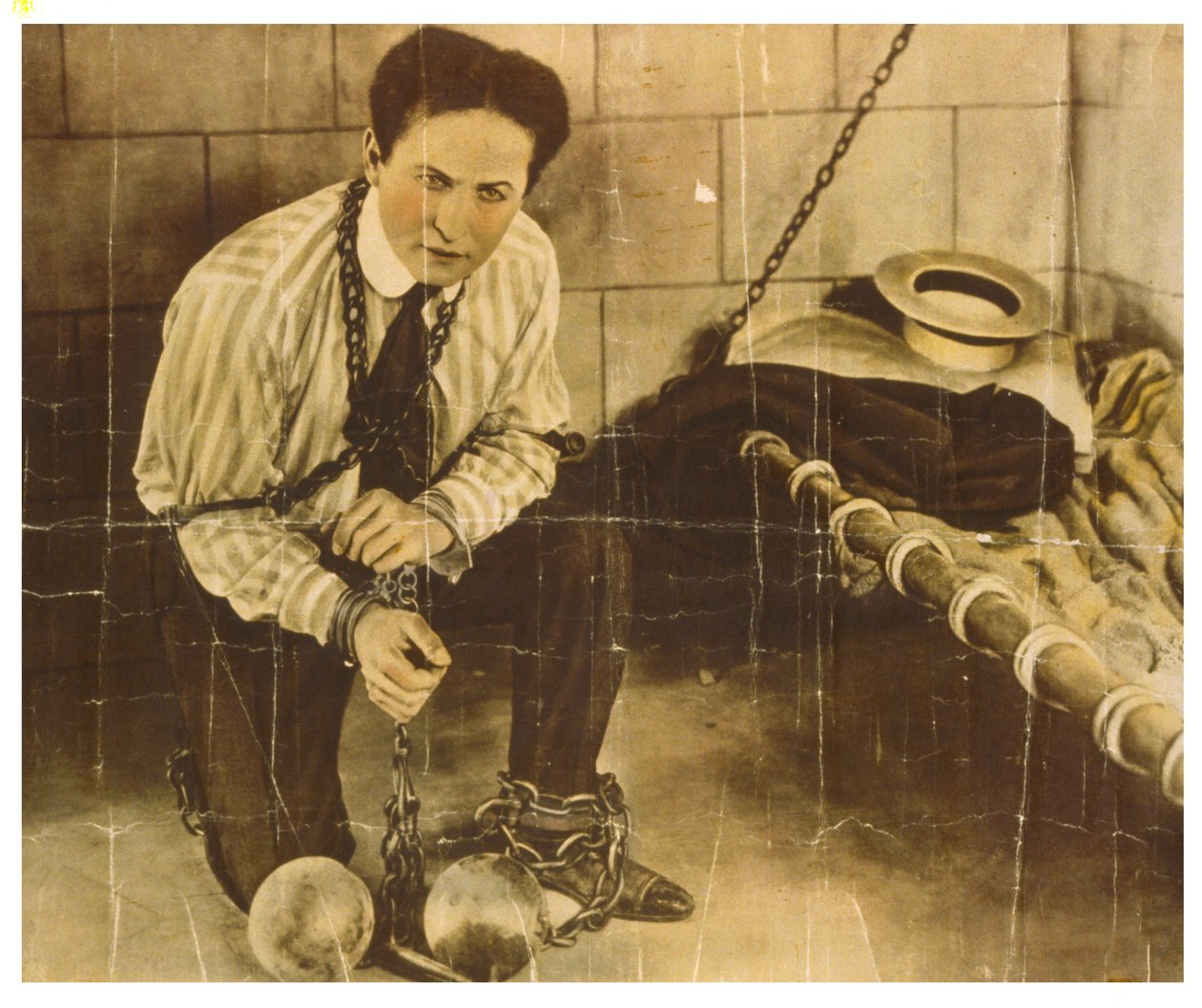 Harry Houdini kolem roku 1898 (sépiová fotografie) od Unknown