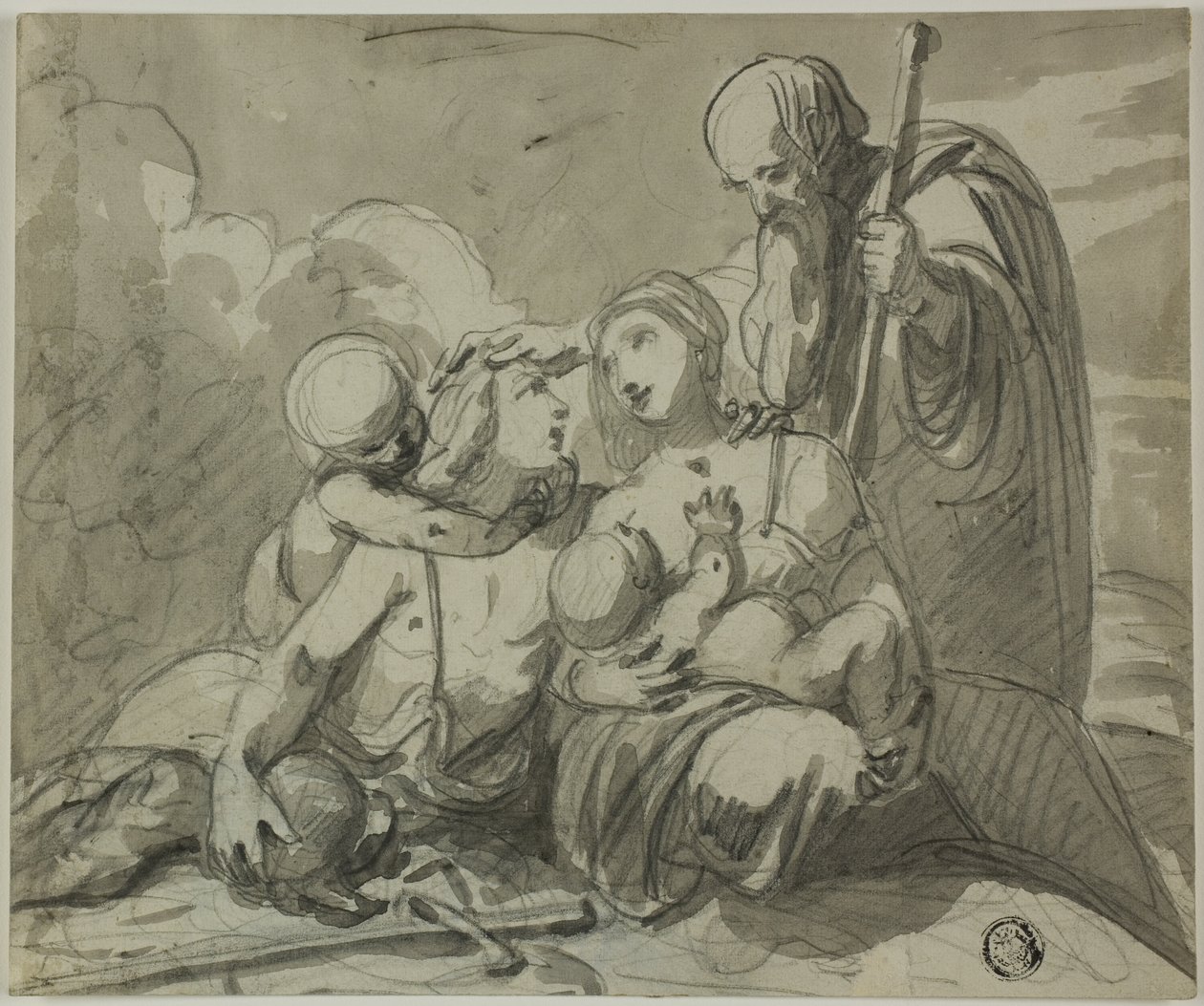 Svatá rodina s Warrior Saint od Unknown