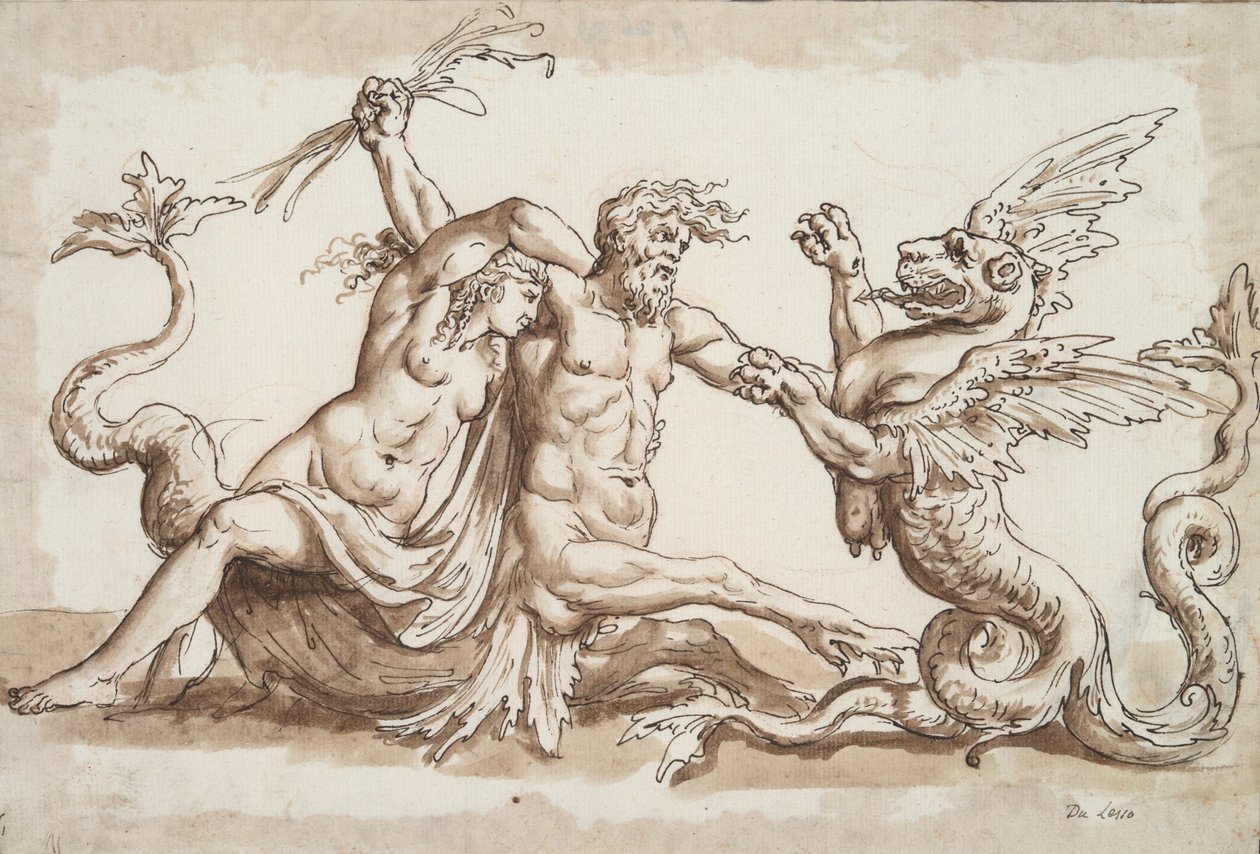 Nereid a Triton bojují s grifonkem od Unknown