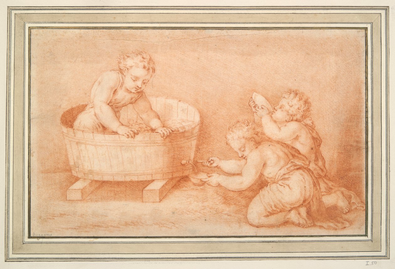 Putti vyrábí víno od Unknown