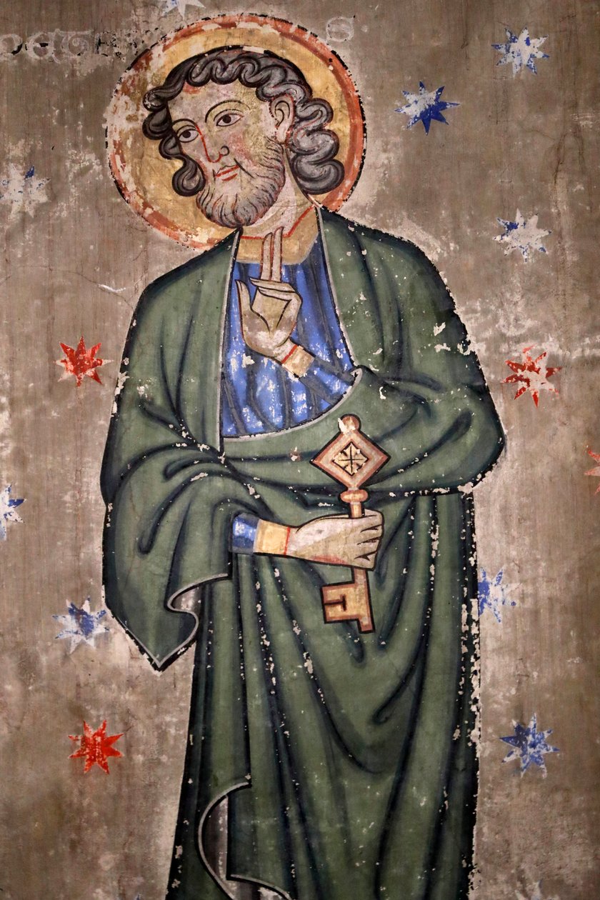 Protestantský kostel Saint-Pierre-le-Jeune, Saint Peter, Fresco, Štrasburk, Francie. od Unknown
