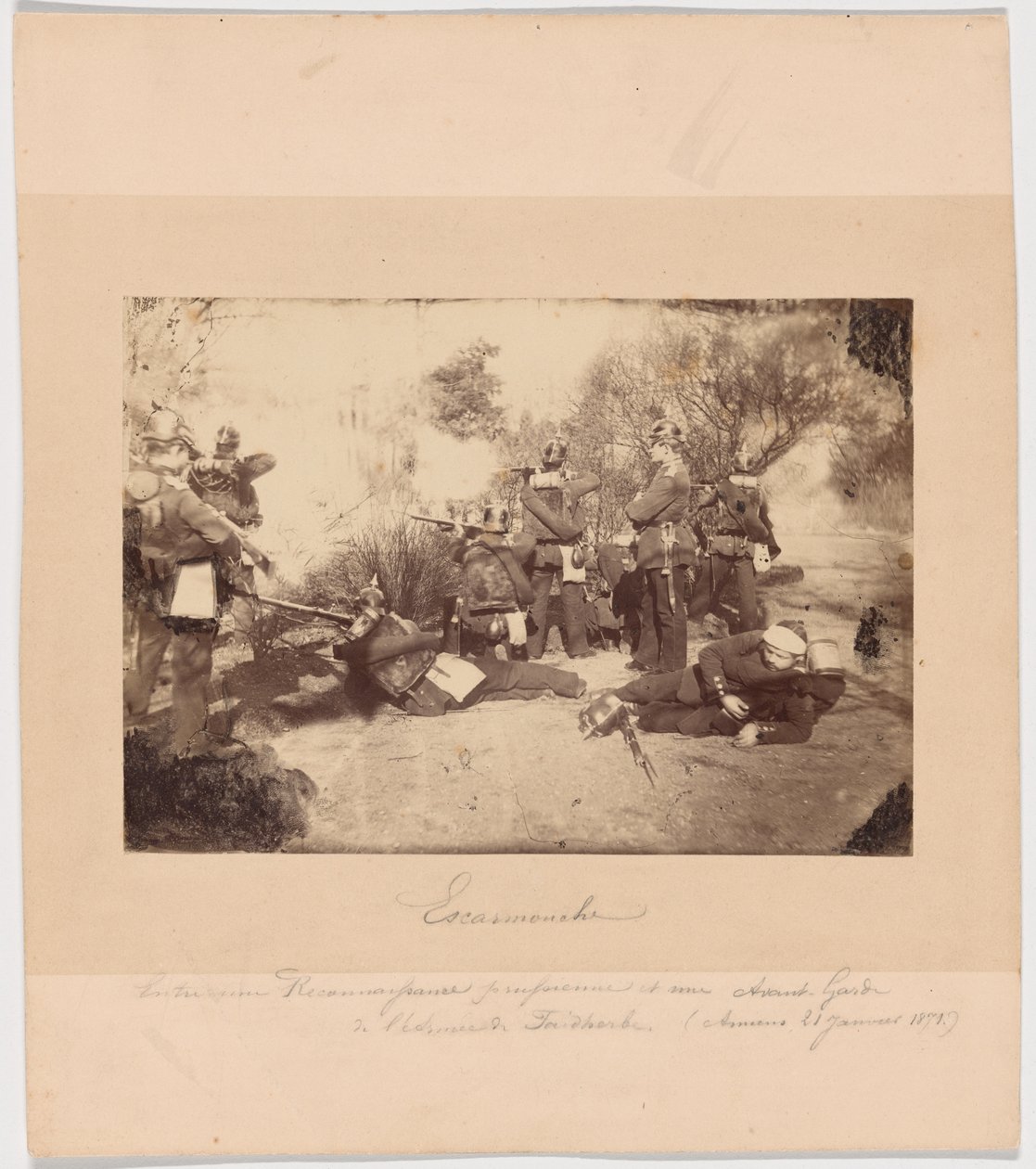 Potyčka mezi pruskou průzkumnou jednotkou a předsunutými oddíly Faidherbeho armády (Amiens, 21. ledna 1871). od Unknown