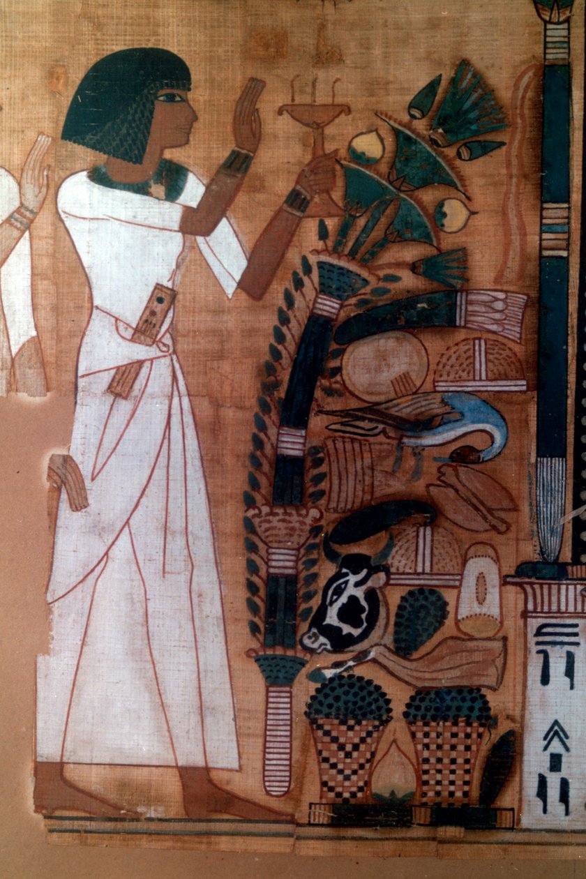 „Vykuřování Osirise“, Kniha mrtvých Neb-Qued, egyptská, 19. dynastie od Unknown