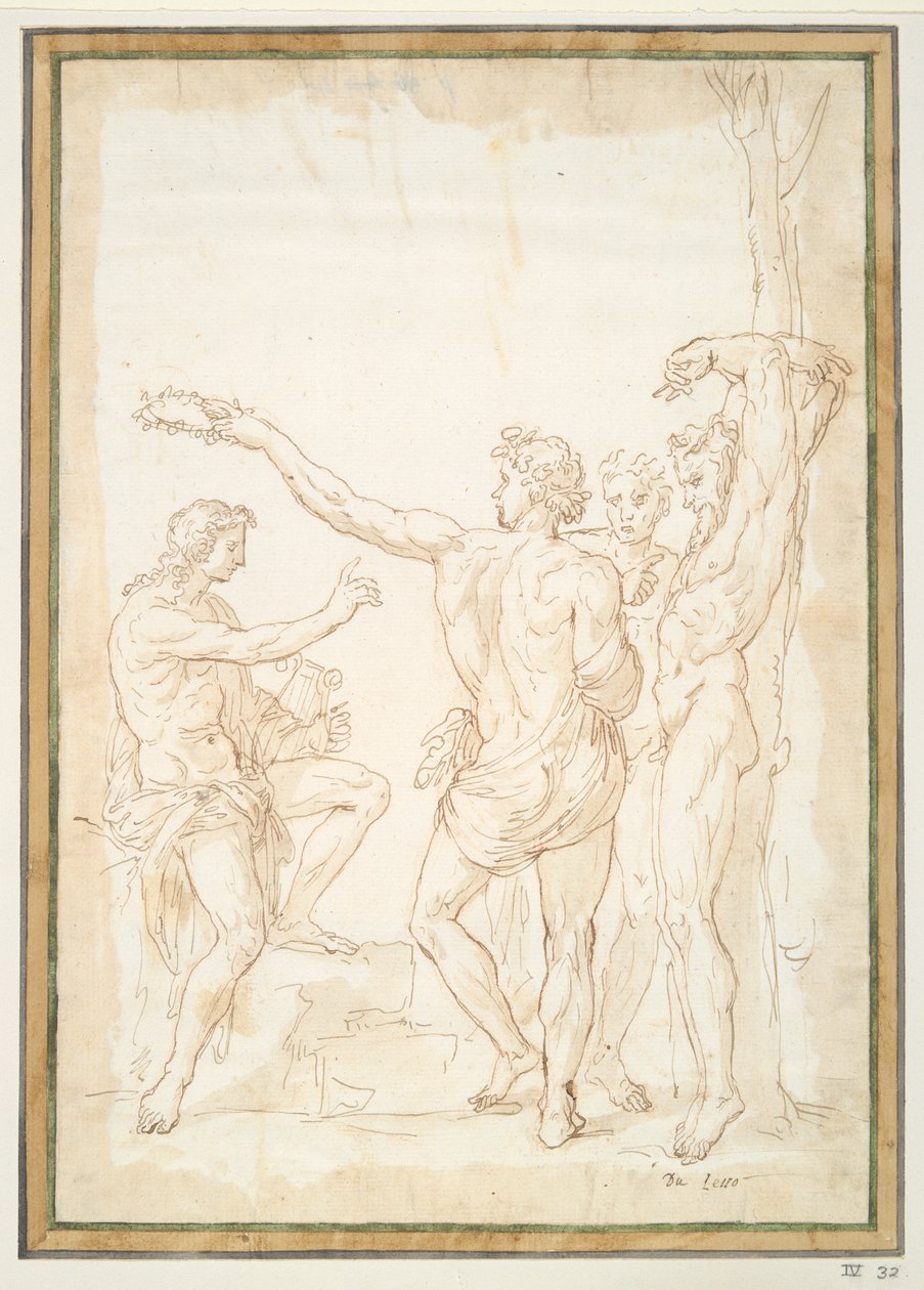 Vítězství Apolla nad Marsyas od Unknown
