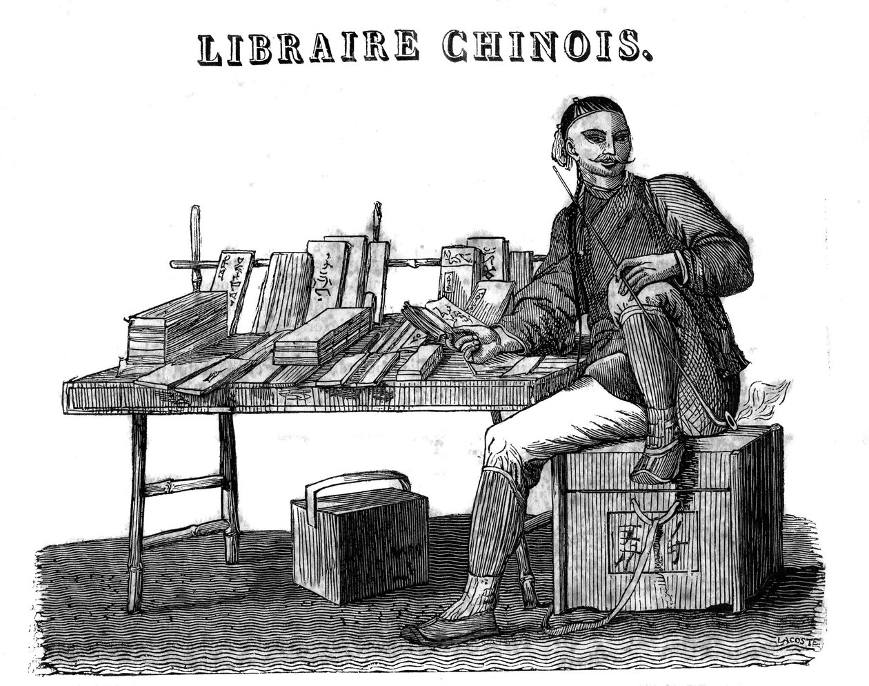 Čínský knihkupec v 19. století. od Unknown artist