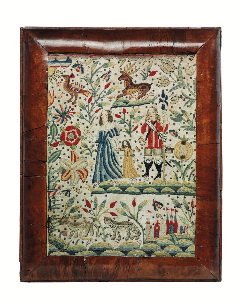 Vyšívaný obraz Williama a Mary, kolem roku 1690 (len a vlna) od Unknown artist