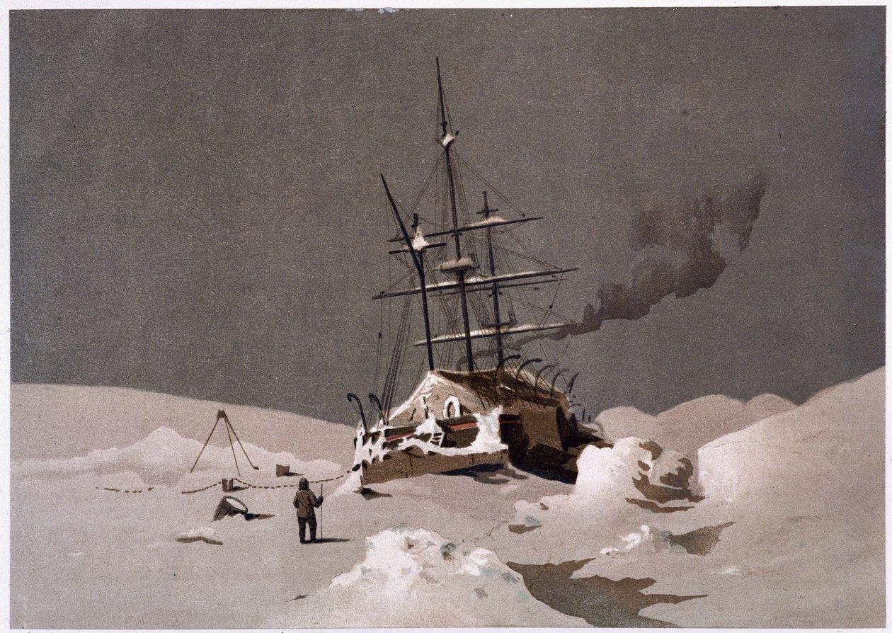 Loď chycená v ledu - v „Břehy polárního moře, vyprávění o arktické expedici“, Dr. Edward Moos, Marcus Nard & Co, Londýn od Unknown artist