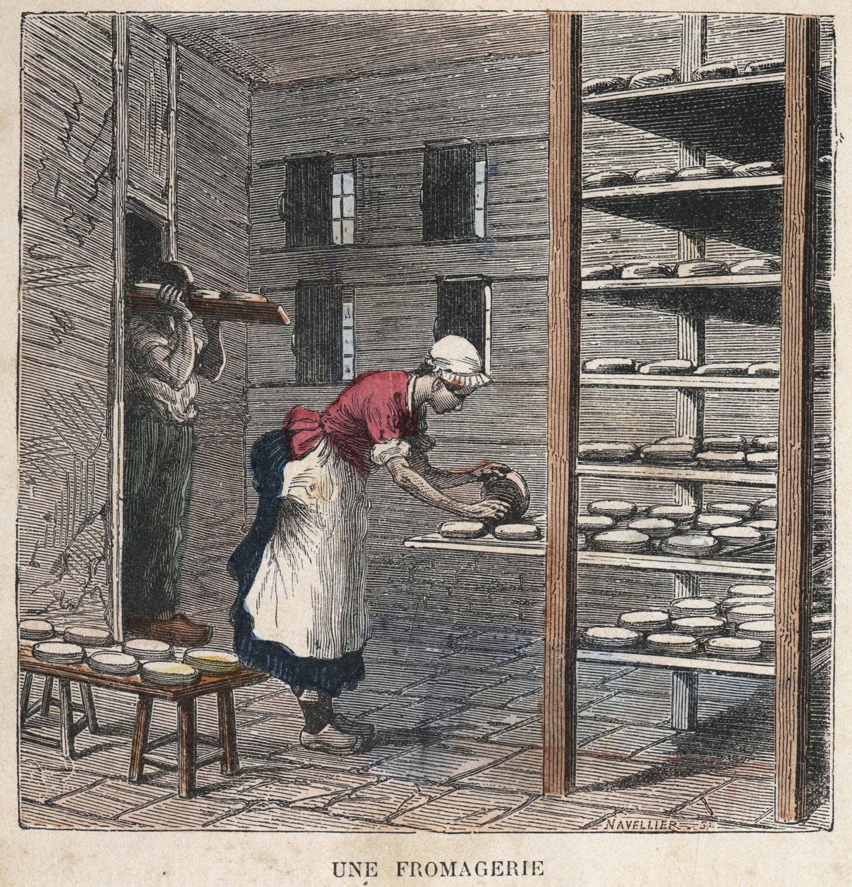 Sýrárna. ilustrace 19. století. Kolekce Bianchetti. od Unknown artist