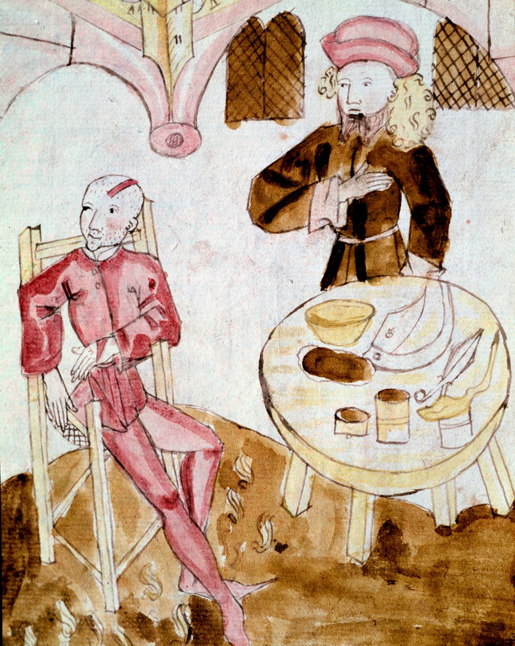 Lékař navštěvující pacienta (miniaturní od Unknown artist