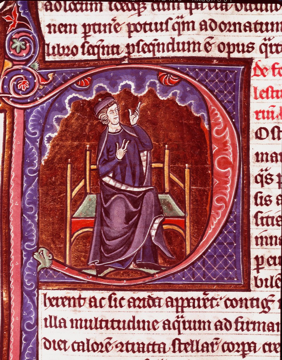 Mnich provádějící miniaturní účty z rukopisu „Speculum historiale“ od Vincenta de Beauvais (1184/94-1264) Laon ze 13. století, městská knihovna od Unknown artist