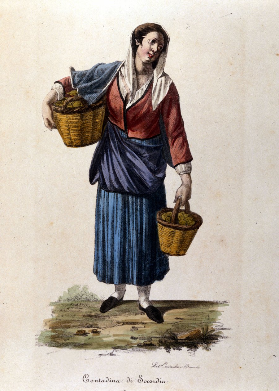 Rolník z města Scordia na Sicílii Rytina 19. století od Unknown artist