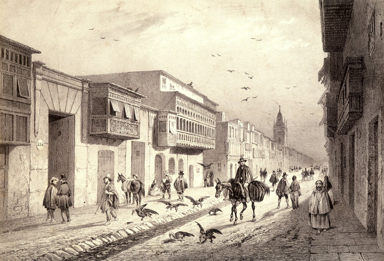 Ulice ve Valladolidu v Limě, Peru. od Unknown artist