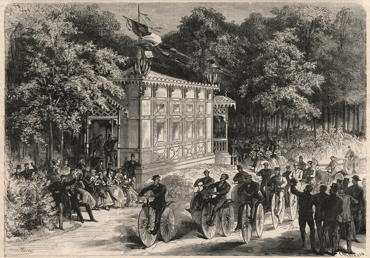Závod velocipedů v Pre Catelan (Pre-Catelan). od Unknown artist