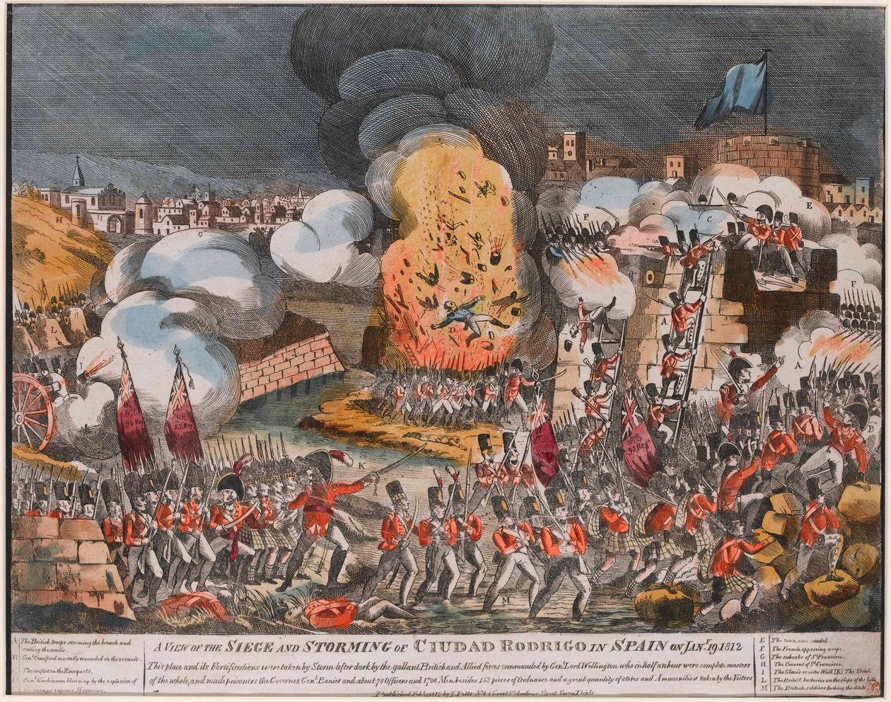 Pohled na obléhání a útok na Ciudad Rodrigo ve Španělsku na Jany. 19. 1812? od Unknown