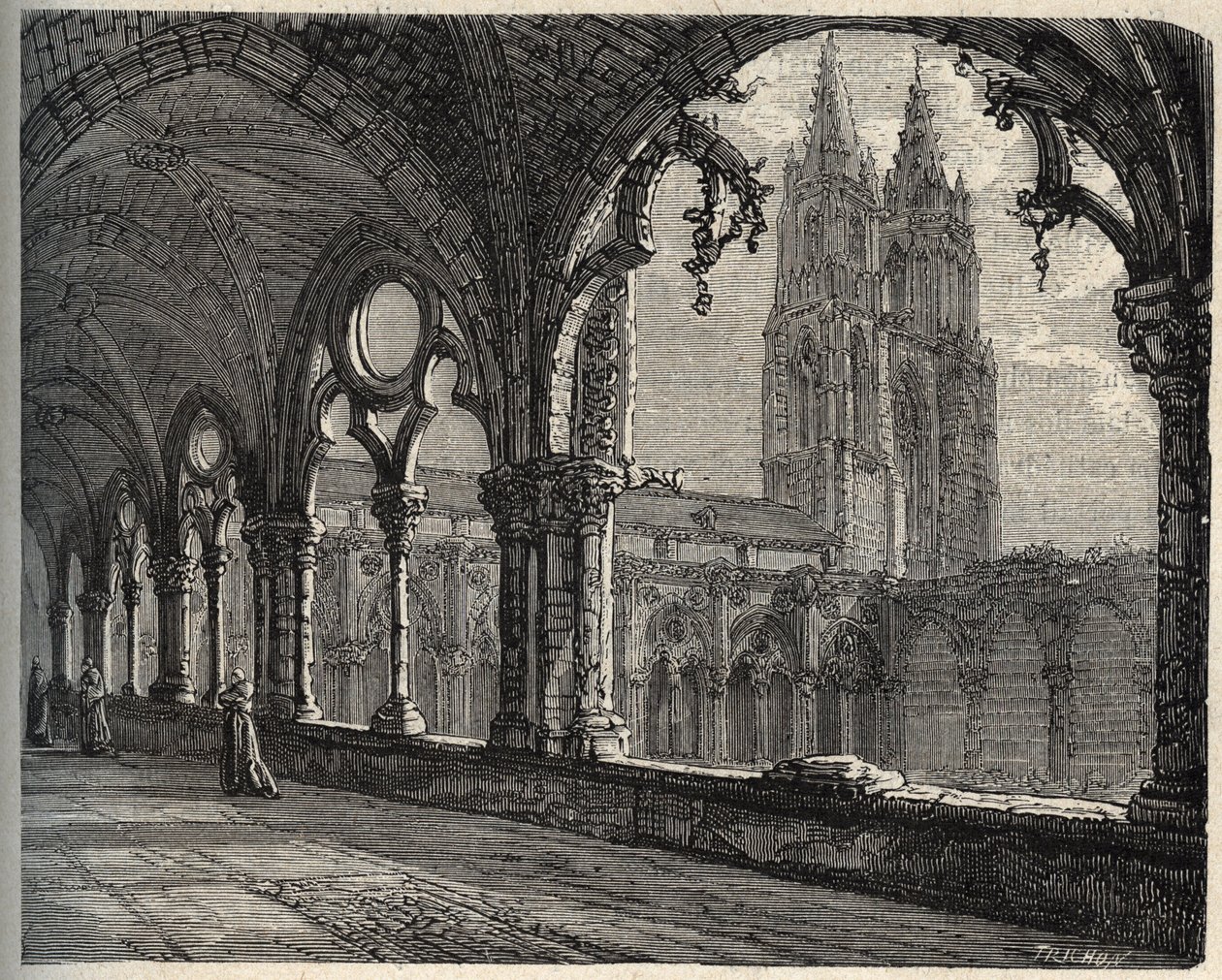 Abbaye Saint-Jean-des-Vignes - Soissons - (Saint Jean des Vignes) - rytina „“ PATRIE“ - PECTUREQUIREQUE POPIS FRANCIE V 6 SVAZTECH LUCIEN HUARD - konec 19. stol. od Unknown artist