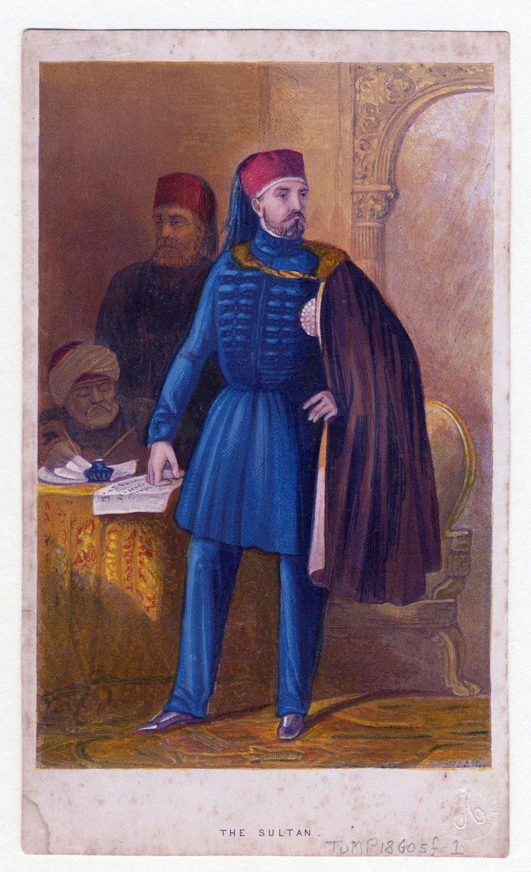 Abdulmecid Ier (Abdul Medjid, Abdul-Medjid) - Sultan Abduelmecid I (1823-1861) - Anonym - 1850 - Barevná litografie - Soukromá sbírka od Unknown artist