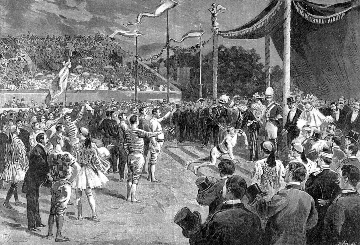 O olympijských hrách: maratónský běžec - v „“The Illustré Journal“, 26. 4. 1896. od Unknown artist