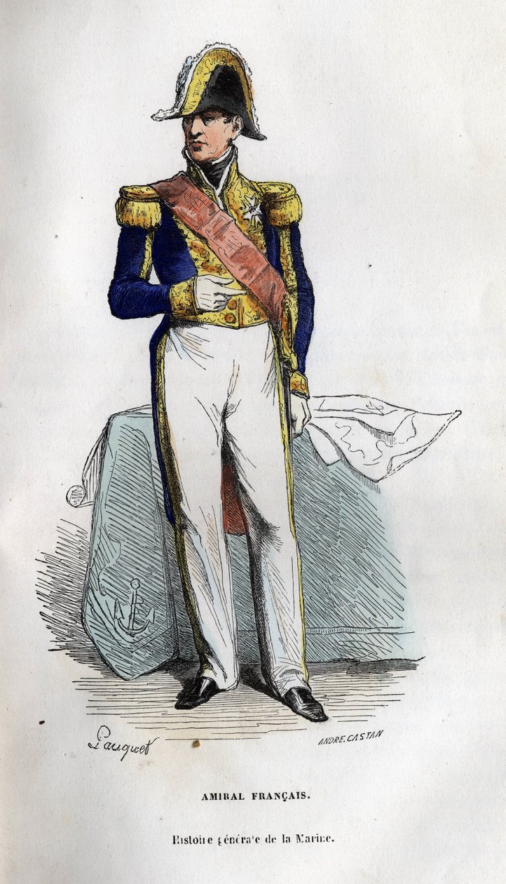 Francouzský admirál v „Obecné historii námořnictva“ pod vedením pana Van Tenaca od Unknown artist