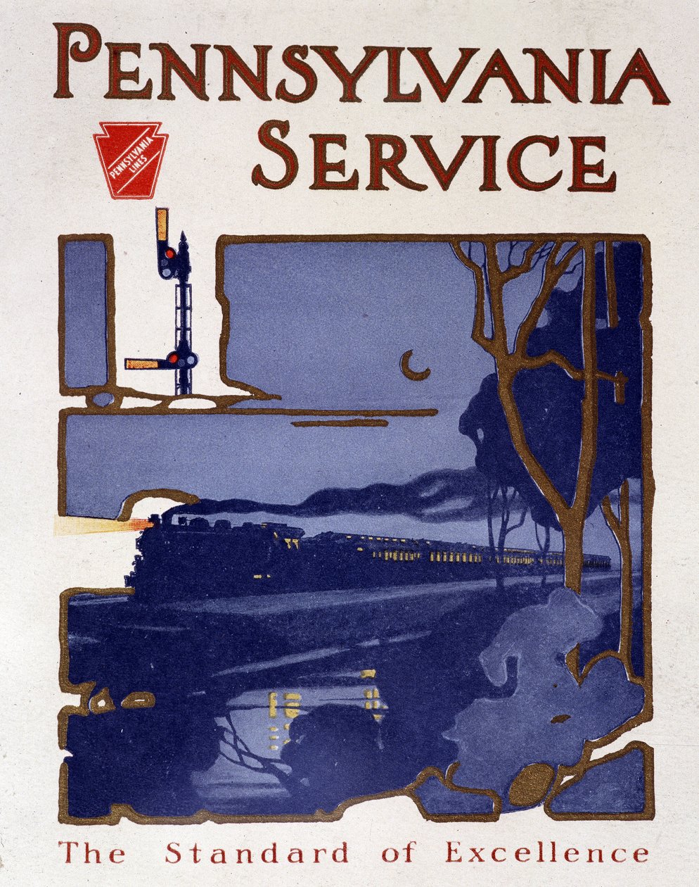 Reklamní plakát pro vlaky Pennsylvania Service, konec 19. století od Unknown artist