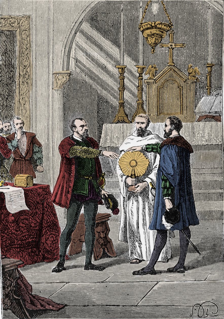 Po různých neshodách mezi španělskými dobyvateli Francisco Pizarro (Francois Pizarre od Unknown artist