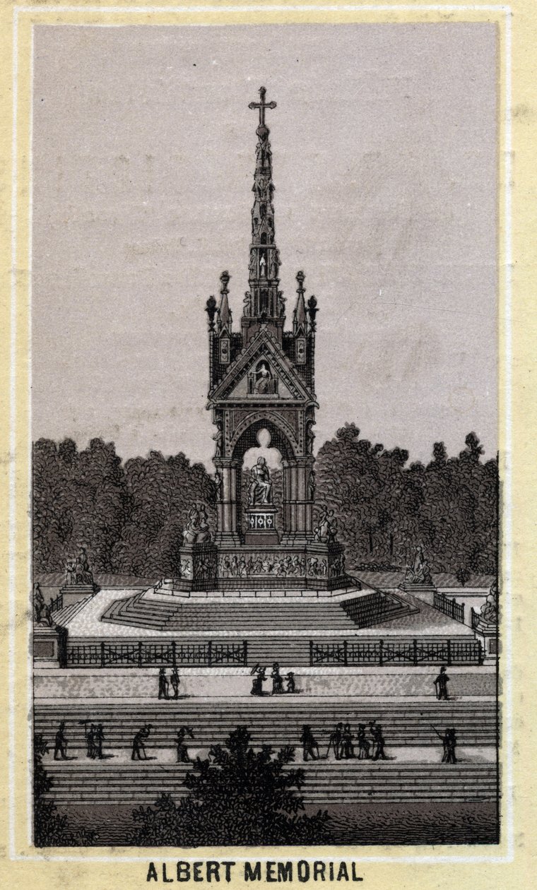 Albert Memorial, Londýn, Anglie. Chromolitografie konce 19. století. od Unknown artist