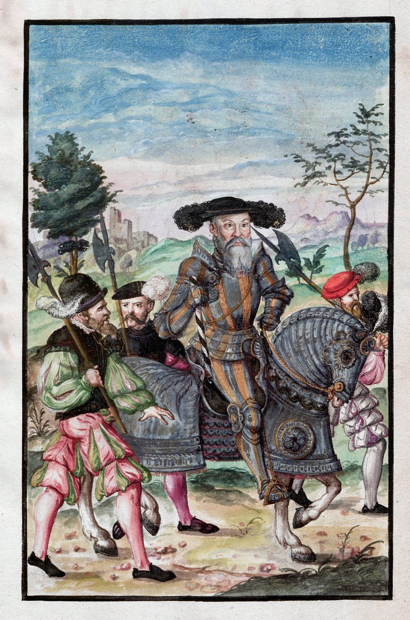 Albert de Brandebourg (Albrecht von Brandenburg-Ansbach) (1490-1568) - Albert, vévoda z Pruska (Z: Válečný řád) - Anonym - 1555 - Akvarel a inkoust na papíře - 39x26 - Berlínská státní knihovna ©FineArtImages/Leemage od Unknown artist