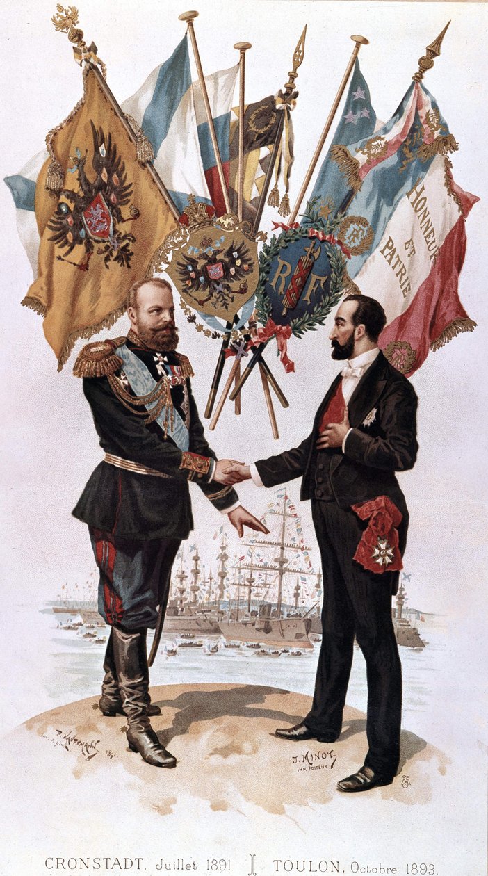 Alexander III při podpisu francouzsko-ruské obchodní dohody (Kronštadt 1891 - Toulon 1893), sbírka Bianchetti od Unknown artist
