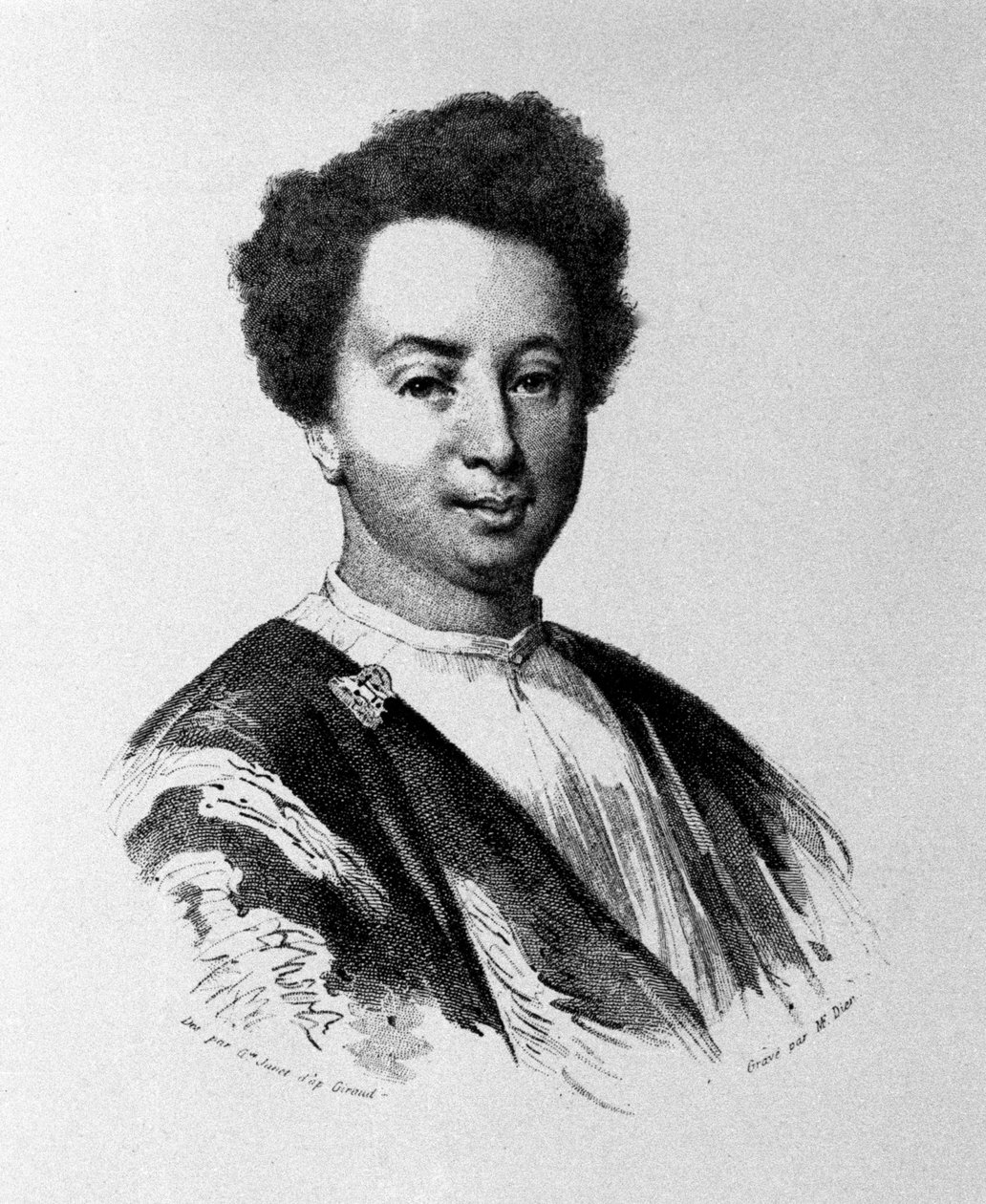 Alexandre Dumas ve věku třiceti pěti let, rytina 19. století od Unknown artist