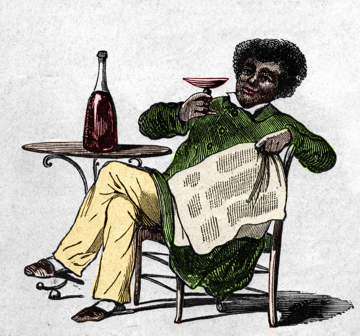 Otec Alexandre Dumas (1802-1870), francouzský spisovatel pijící víno. od Unknown artist