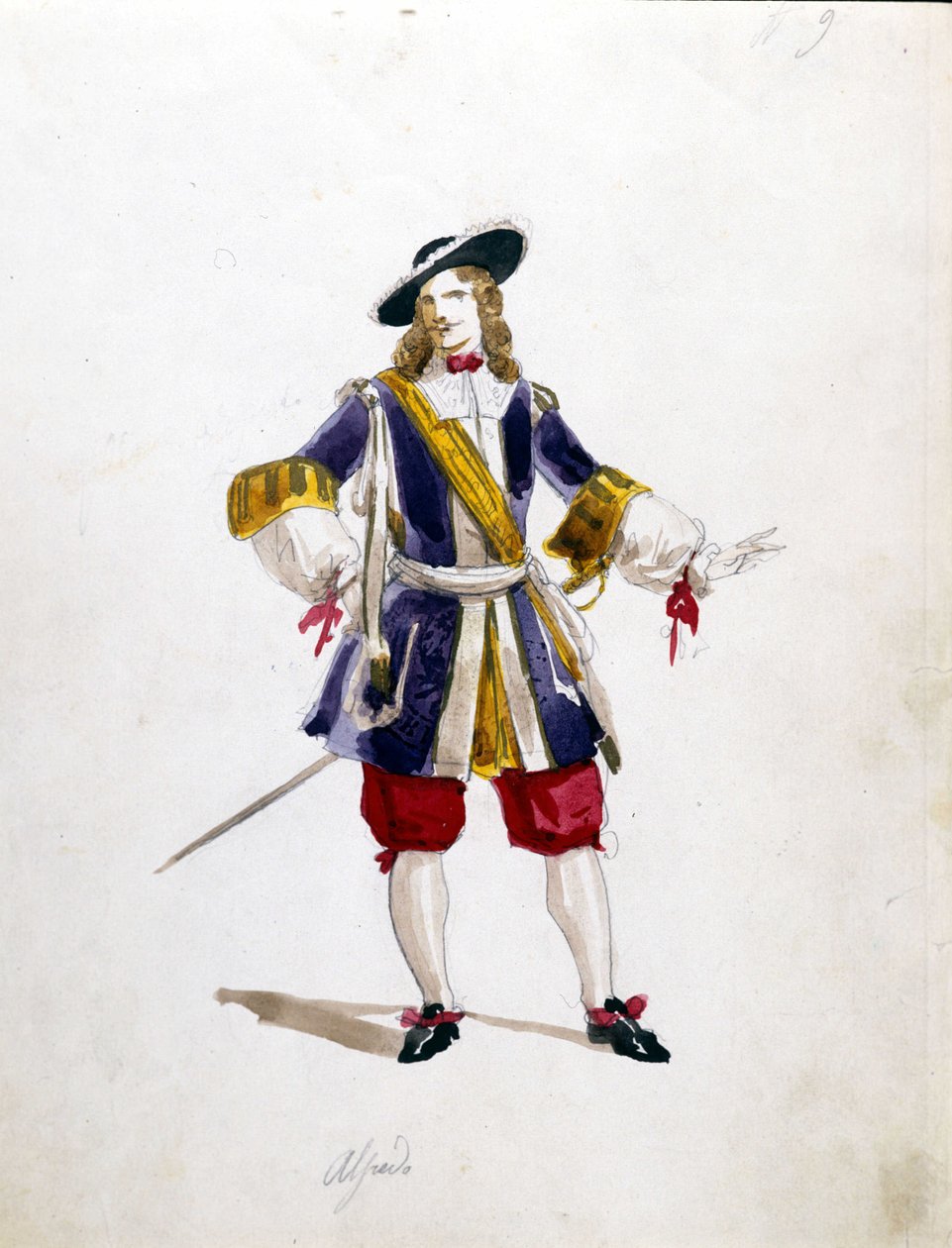 Alfredův kostým pro operu „La Traviata“ od Giuseppe Verdiho pro La Scalu z roku 1855. od Unknown artist