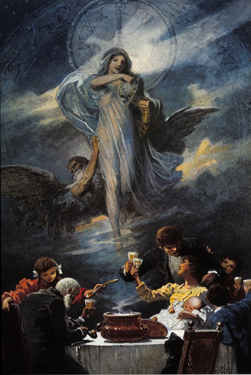 Alegorie štědrovečerní a silvestrovské večeře. 1889 od Unknown artist
