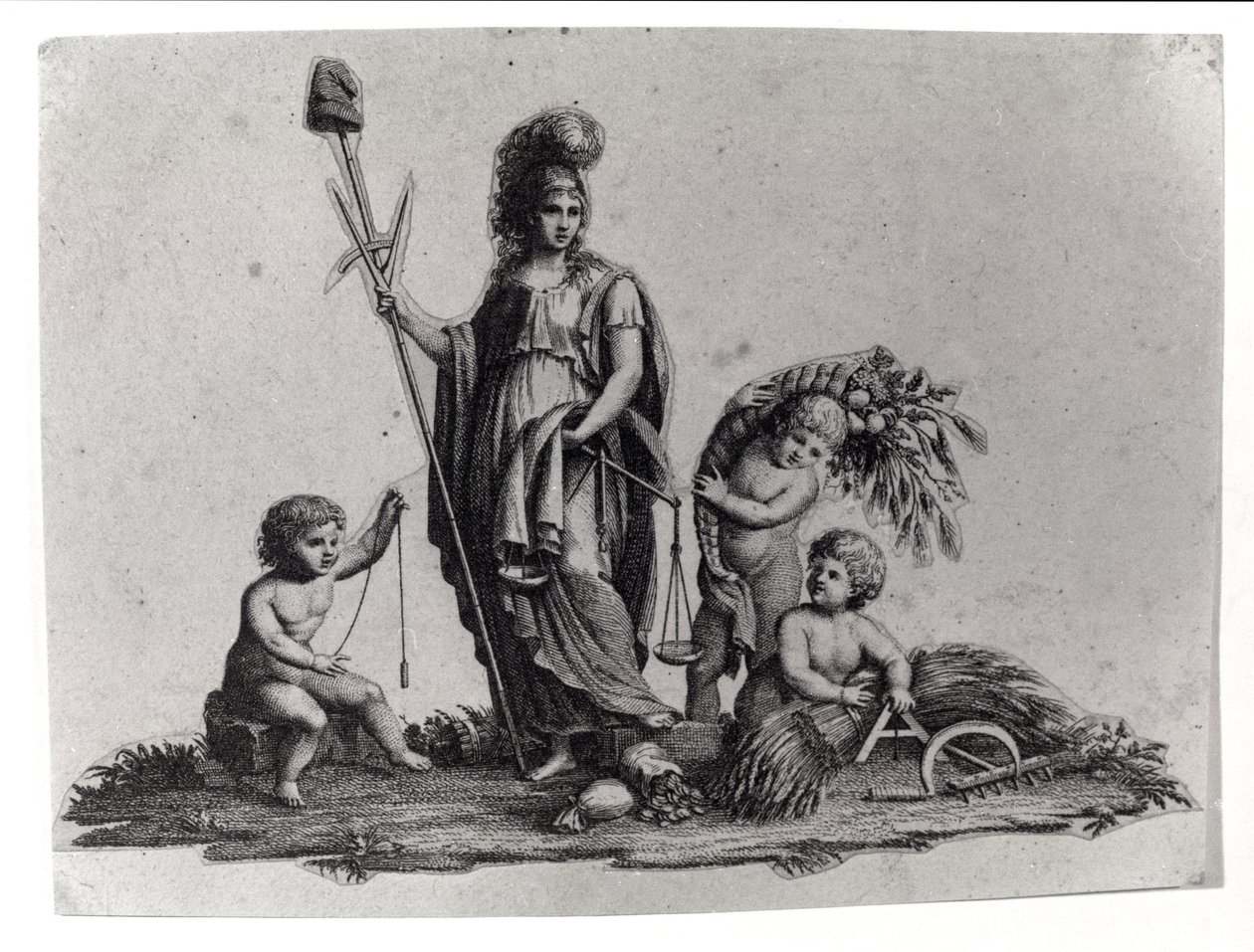Alegorie Cisalpinské republiky (Cisalpina) vytvořená Napoleonem Bonapartem dne 27. 6. 1797 podle francouzského vzoru v Itálii, která se v roce 1802 stala Italskou republikou. Jsou zde zastoupeny symboly Francouzské republiky. Gravírování Museo del risorgim od Unknown artist