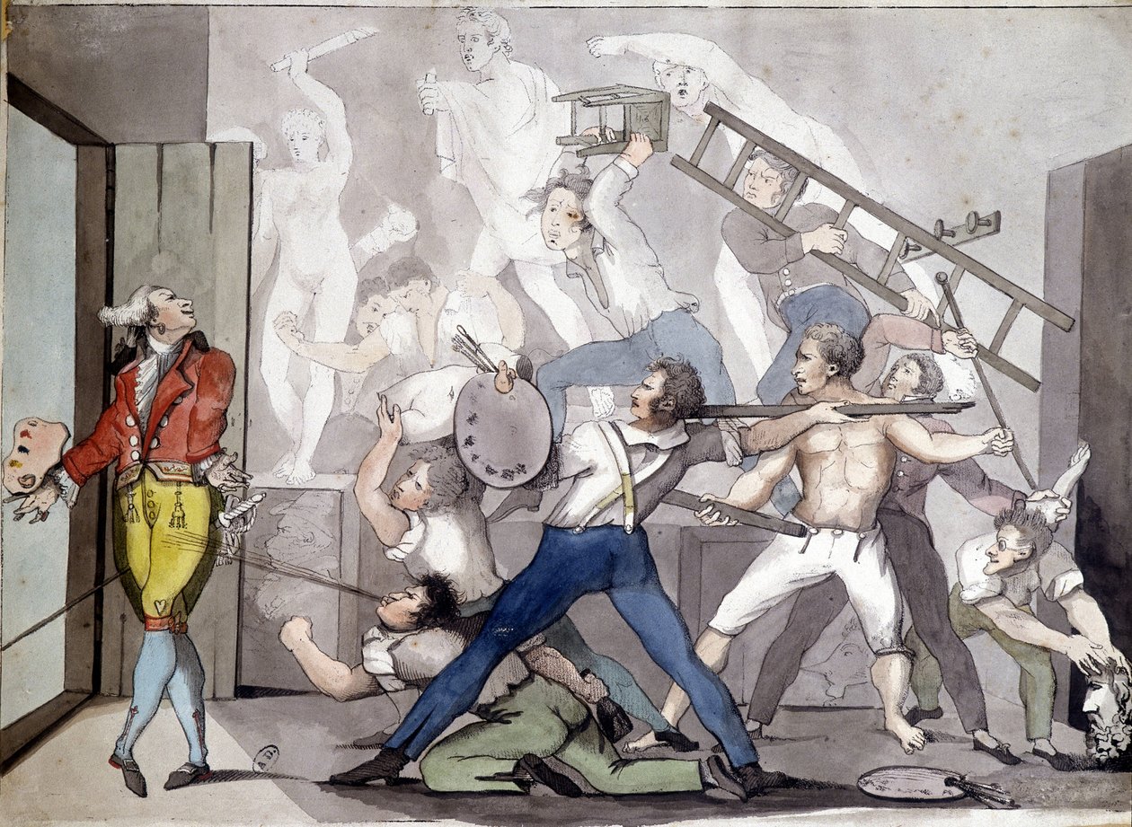 Alegorie malíře. 19. století rytina. od Unknown artist