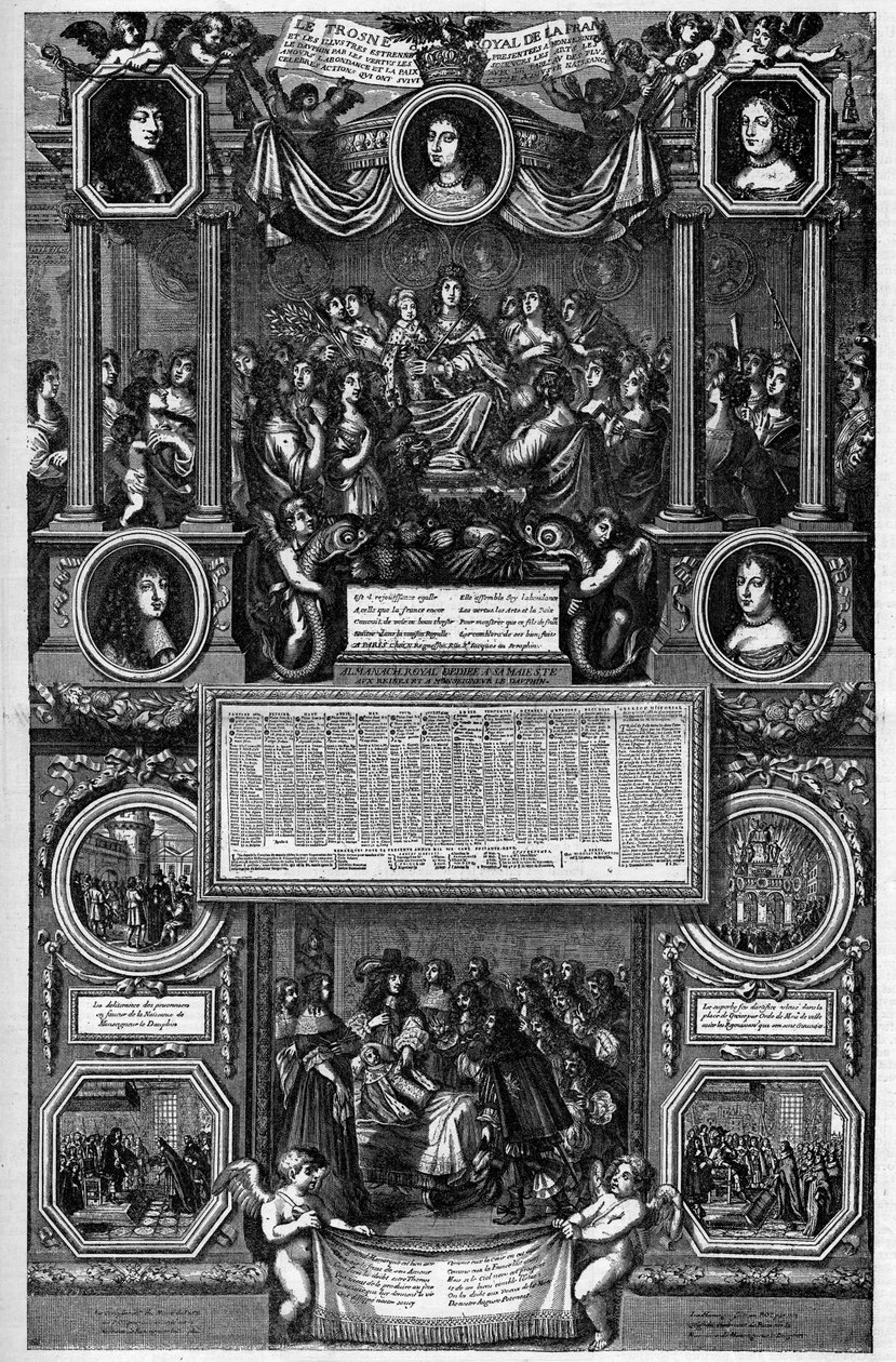 Almanach za rok 1682 představující narození dauphina (Louis de France známý jako velký dauphin od Unknown artist