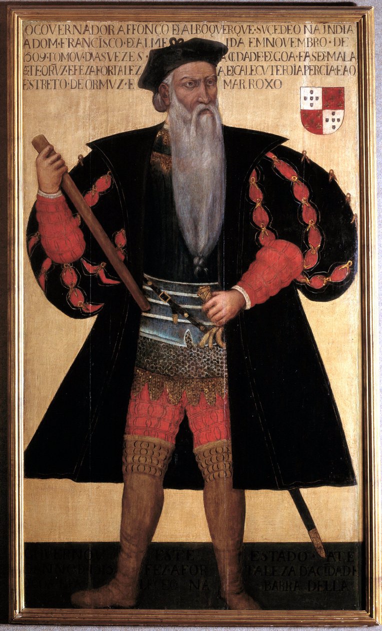 Alphonse (Alfonso nebo Afonso) de albuquerque (1453-1515) velký portrét portugalského mořeplavce a průzkumníka. malířství 16. století. Lisabon, Musee National D
