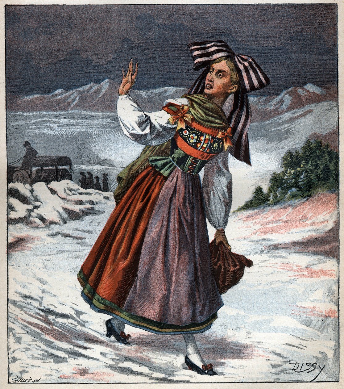 Rytina Alsaska v regionálním kroji z roku 1892. od Unknown artist