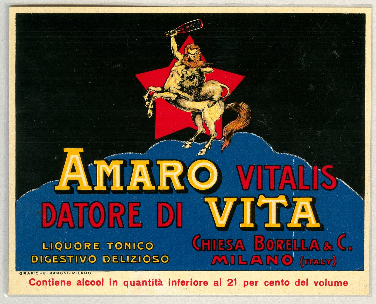 Reklama na alkohol Amaro vitalis (chromolitografie konec 19. století) od Unknown artist